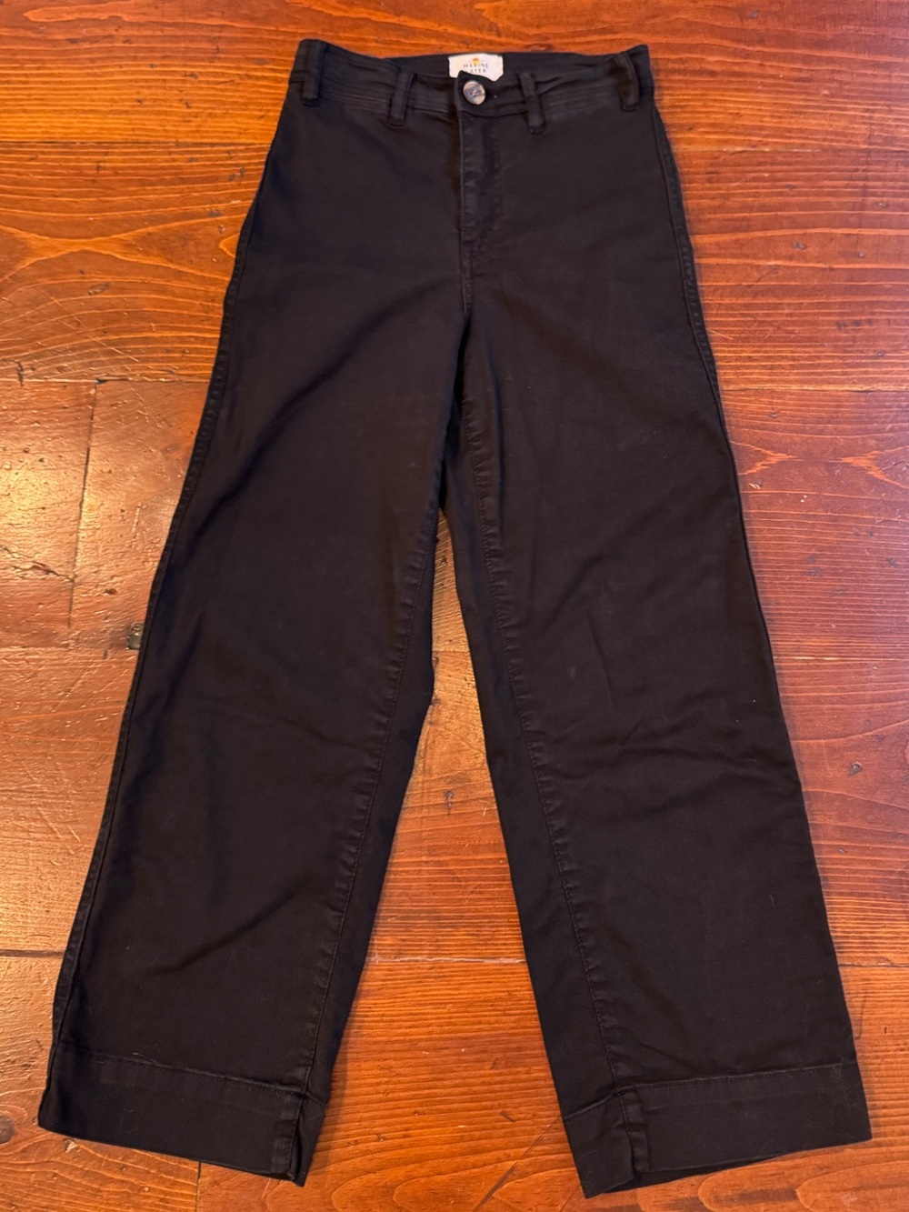Marine Layer Black Wide-Leg Chinos. Size 0